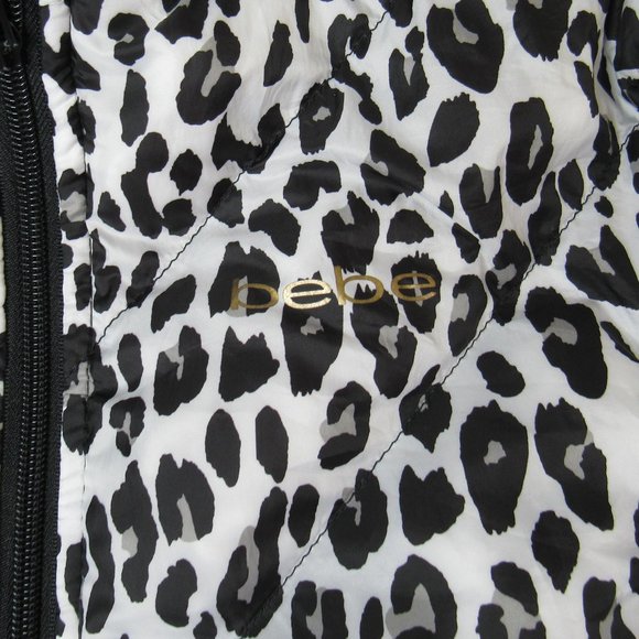 Bebe Women’s Cheetah Print Quilted Puffer Jacket Size S - Picture 4 of 12